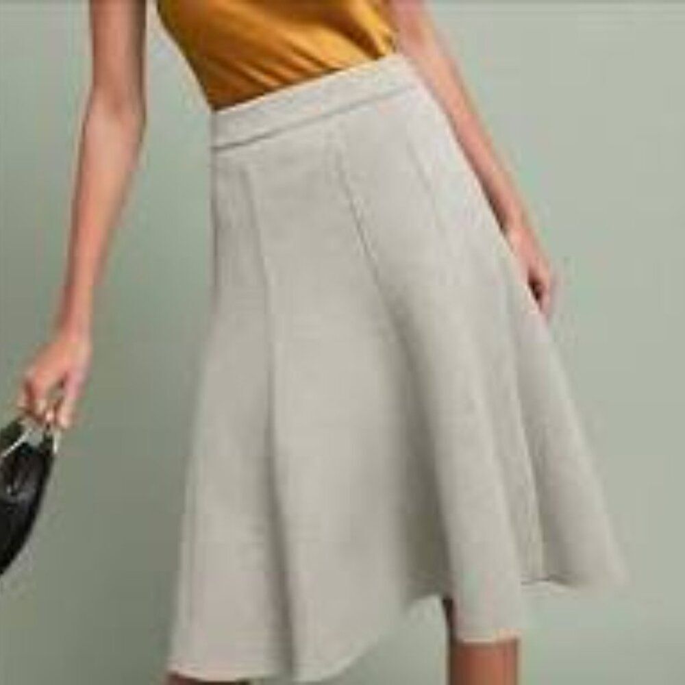 Anthropologie Peridot Pop Skirt Scuba Neoprene A-Line New Women's 10 Gray